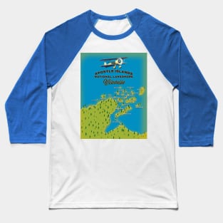 Apostle Islands National Lakeshore map, Baseball T-Shirt